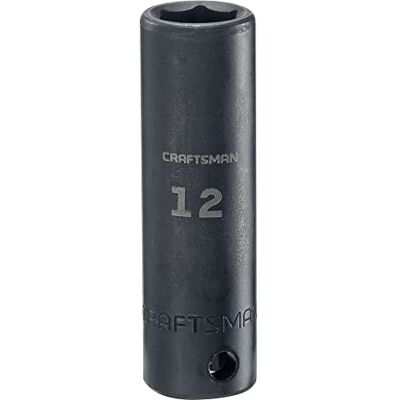 Craftsman Impact Socket, diep, SAE, 3/8" aandrijving, 12MM (CMMT15901) Craftsman Impact Socket, diep, SAE, 3/8" aandrijving, 12MM (CMMT15901)