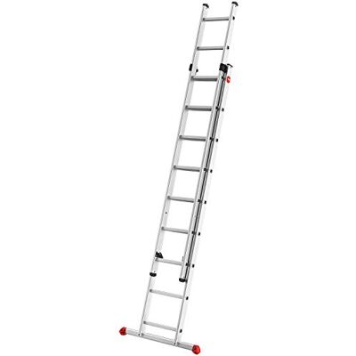 Hailo S80 ProfiStep Duo Aluminium schuifladder, 2 x 9 sporten, belastbaar tot 150 kg, ladderdelen afzonderlijk bruikbaar, per spoor in hoogte verstelbaar, aluminium ladder, Made in Germany, roestvrij Hailo S80 ProfiStep Duo Aluminium schuifladder, 2 x 9 sporten, belastbaar tot 150 kg, ladderdelen afzonderlijk bruikbaar, per spoor in hoogte verstelbaar, aluminium ladder, Made in Germany, roestvrij