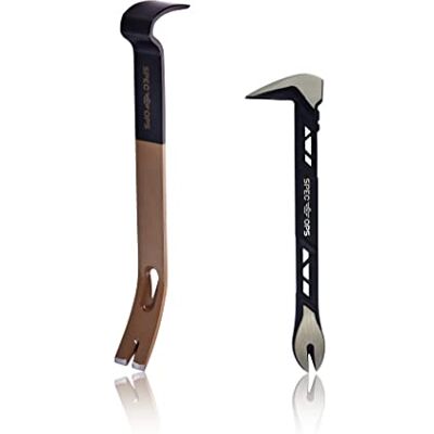 Spec Ops Gereedschap 10" Cats Paw & 15" Flat Pry Bar Set Crowbar Tool Set, Teardrop Nail Pullers, Koolstofstaal, 3% gedoneerd aan veteranen Spec Ops Gereedschap 10" Cats Paw & 15" Flat Pry Bar Set Crowbar Tool Set, Teardrop Nail Pullers, Koolstofstaal, 3% gedoneerd aan veteranen