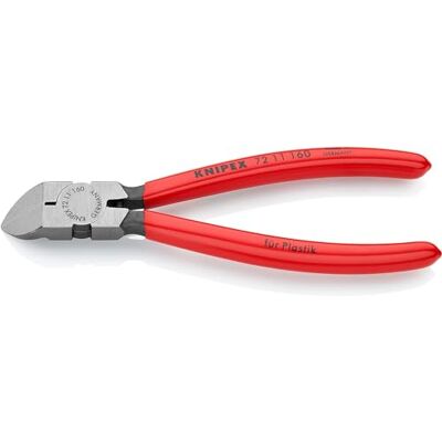 KNIPEX Zijsnijtangen voor kunststof met kunststof bekleed 160 mm, 72 11 160 Chroom-vanadium-staal, voor kunststof en rubber, kunststof snijder KNIPEX Zijsnijtangen voor kunststof met kunststof bekleed 160 mm, 72 11 160 Chroom-vanadium-staal, voor kunststof en rubber, kunststof snijder