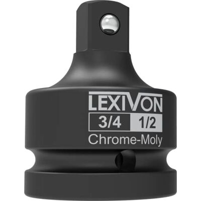 LEXIVON 3/4-Inch Impact Socket Adapter, 3/4" Vrouwelijk x 1/2" Mannelijk Verloopstuk Chroom-Molybdeen gelegeerd staal = Volledig slagvast (LX-402) LEXIVON 3/4-Inch Impact Socket Adapter, 3/4" Vrouwelijk x 1/2" Mannelijk Verloopstuk Chroom-Molybdeen gelegeerd staal = Volledig slagvast (LX-402)