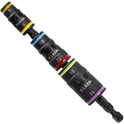 KLEIN TOOLS 32933M 6-in-1 Impact Socket Set met 3 klapsockets, 6 metrische zeskantmaten 7 mm tot 14 mm, magnetisch KLEIN TOOLS 32933M 6-in-1 Impact Socket Set met 3 klapsockets, 6 metrische zeskantmaten 7 mm tot 14 mm, magnetisch