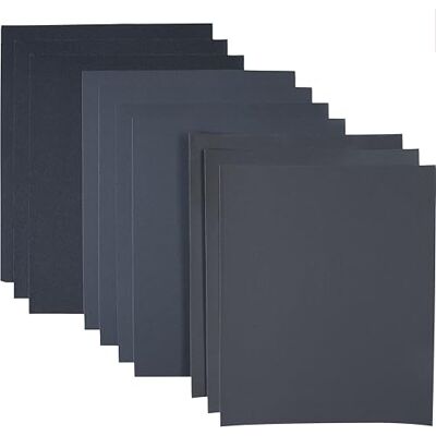 Connex COX980400 Schuurpapierset, waterbestendig, 10-delig, verschillende korrelgroottes K240, K400, K600, met siliciumcarbide, geschikt voor nat slijpen van metaal Connex COX980400 Schuurpapierset, waterbestendig, 10-delig, verschillende korrelgroottes K240, K400, K600, met siliciumcarbide, geschikt voor nat slijpen van metaal