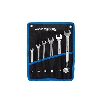 Högert Technik Steeksleutelset, 6-delig, CRV-staal, 12-kant, gesatineerd, maten 8x9-18x19 mm, corrosiebestendig, met houder, voor werkplaats en doe-het-zelvers Högert Technik Steeksleutelset, 6-delig, CRV-staal, 12-kant, gesatineerd, maten 8x9-18x19 mm, corrosiebestendig, met houder, voor werkplaats en doe-het-zelvers