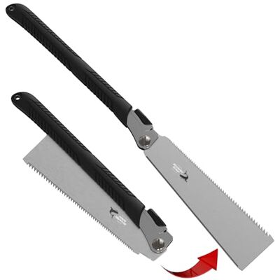 FAMEX 5523 Ryoba Professionele Japanse zaag, 240 mm, van koolstofstaal, tweezijdig fijn/grof, 7-9/17 TPI, dikte 0,5 mm, Made in Japan, inklapbaar, universele zaag voor hout, trekzaag FAMEX 5523 Ryoba Professionele Japanse zaag, 240 mm, van koolstofstaal, tweezijdig fijn/grof, 7-9/17 TPI, dikte 0,5 mm, Made in Japan, inklapbaar, universele zaag voor hout, trekzaag