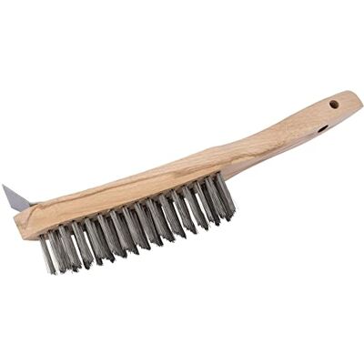 Draper 36176 Op zwaar werk berekende 4 rijdraad kras borstel met schraper, 310mm Draper 36176 Op zwaar werk berekende 4 rijdraad kras borstel met schraper, 310mm
