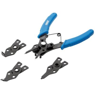 Draper 19735 Circlip tang Set met verwisselbare koppen Set, 5 stuks, blauw Draper 19735 Circlip tang Set met verwisselbare koppen Set, 5 stuks, blauw