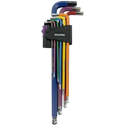 ECLIPSE Professional Tools EHK9PS-L 9-delige extra lange kleurgecodeerde inbussleutelset ECLIPSE Professional Tools EHK9PS-L 9-delige extra lange kleurgecodeerde inbussleutelset