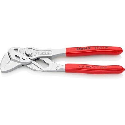 KNIPEX Sleuteltang tang en schroefsleutel in één gereedschap, 86 03 150 SB op ZB-kaart verchroomd met kunststof bekleed 150 mm KNIPEX Sleuteltang tang en schroefsleutel in één gereedschap, 86 03 150 SB op ZB-kaart verchroomd met kunststof bekleed 150 mm