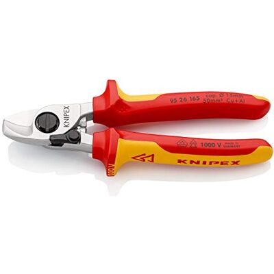 KNIPEX Kabelschaar Met openingsveer op ZB-kaart verchroomd, 95 26 165 SB geïsoleerd met meer-componenten grepen, VDE-getest 165 mm KNIPEX Kabelschaar Met openingsveer op ZB-kaart verchroomd, 95 26 165 SB geïsoleerd met meer-componenten grepen, VDE-getest 165 mm
