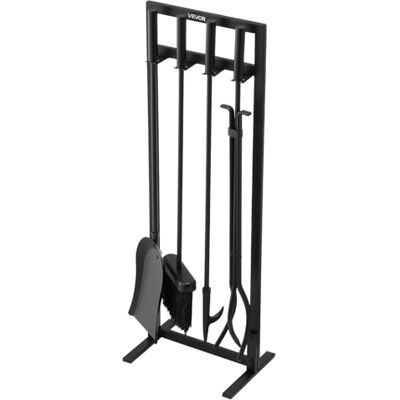 VEVOR Haard Gereedschapset, 5 stuks brandgereedschapset en houder met vierkant frame standaard, tang, asschop, borstel, vuurplaats poker, smeedijzeren stalen open haardaccessoires voor binnen/buiten VEVOR Haard Gereedschapset, 5 stuks brandgereedschapset en houder met vierkant frame standaard, tang, asschop, borstel, vuurplaats poker, smeedijzeren stalen open haardaccessoires voor binnen/buiten