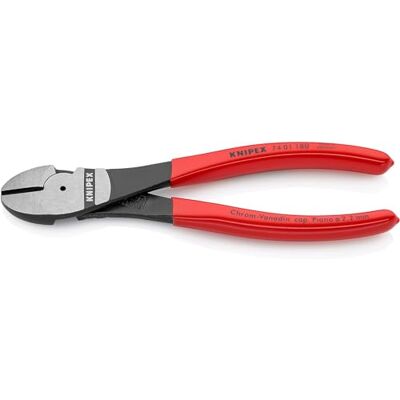 KNIPEX Kracht-zijsnijtang met kunststof bekleed 180 mm, 74 01 180 KNIPEX Kracht-zijsnijtang met kunststof bekleed 180 mm, 74 01 180