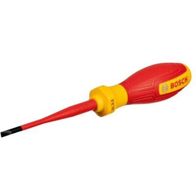 Bosch VDE SL3,5x75 schroevendraaier (gecertificeerd tot max. 1.000 V, geïsoleerd met polypropyleen (PP) en thermoplastisch elastomeer (TPE)) Bosch VDE SL3,5x75 schroevendraaier (gecertificeerd tot max. 1.000 V, geïsoleerd met polypropyleen (PP) en thermoplastisch elastomeer (TPE))