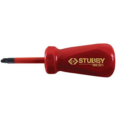 C.K T48343-2 VDE SLIM schroevendraaier, kort, PZ2 x 45 mm, rood C.K T48343-2 VDE SLIM schroevendraaier, kort, PZ2 x 45 mm, rood