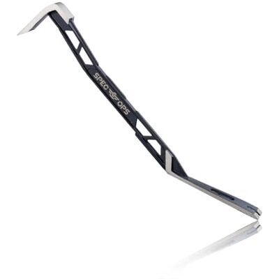 Spec Ops Tools 18" Flat Pry Bar Crowbar, Lightweight Skeletonized Design, Teardrop Nail Puller, High-Carbon Steel Spec Ops Tools 18" Flat Pry Bar Crowbar, Lightweight Skeletonized Design, Teardrop Nail Puller, High-Carbon Steel