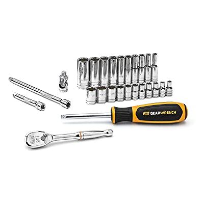 GEARWRENCH 26 stuks 1/4" aandrijving 12 Pt. standaard mechanica gereedschapsset, SAE 80313 GEARWRENCH 26 stuks 1/4" aandrijving 12 Pt. standaard mechanica gereedschapsset, SAE 80313