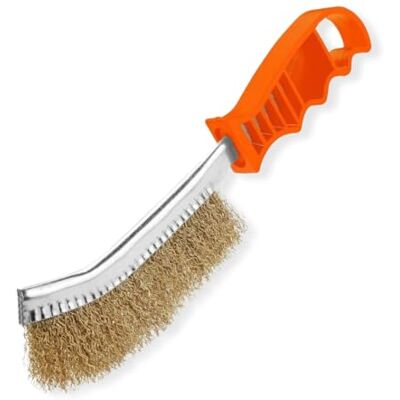 PARENCE .- Messing borstel met kunststof handvat Multifunctionele tas gemaakt van metaal staal, schoonmaken, beitsen Doe-het-zelf, mechanisch -24cm PARENCE .- Messing borstel met kunststof handvat Multifunctionele tas gemaakt van metaal staal, schoonmaken, beitsen Doe-het-zelf, mechanisch -24cm
