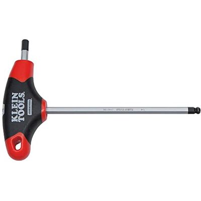 KLEIN TOOLS 1/4-Inch Ball End Hex Key met Journeyman T-handvat, 6-Inch Klein Gereedschap JTH6E13BE KLEIN TOOLS 1/4-Inch Ball End Hex Key met Journeyman T-handvat, 6-Inch Klein Gereedschap JTH6E13BE