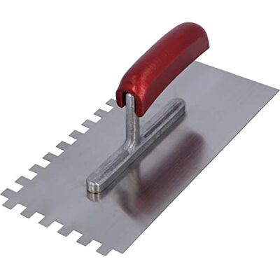 HELPMATE Gekartelde troffel 10 x 10 mm Professionele tandspatel gemaakt in Duitsland 230 x 130 mm tandspaan voor het aanbrengen van plamuurmassa en tegellijm HELPMATE Gekartelde troffel 10 x 10 mm Professionele tandspatel gemaakt in Duitsland 230 x 130 mm tandspaan voor het aanbrengen van plamuurmassa en tegellijm