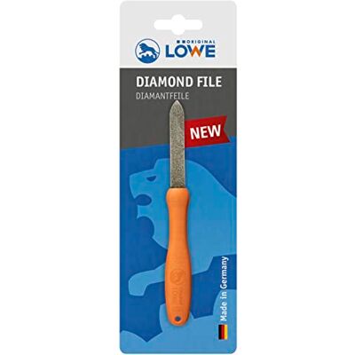 Original LÖWE Diamantvijl 0023 met ergonomische greepvorm, fijne structuur met robuuste en duurzame diamantcoating, voor scharen, bijlen en gereedschap Original LÖWE Diamantvijl 0023 met ergonomische greepvorm, fijne structuur met robuuste en duurzame diamantcoating, voor scharen, bijlen en gereedschap