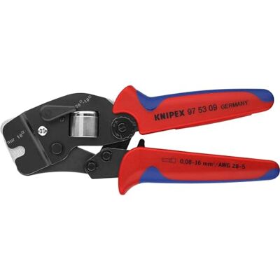KNIPEX Zelfinstellende krimptang voor adereindhulzen, 97 53 09 met voorinvoering met meer-componenten greep 190 mm KNIPEX Zelfinstellende krimptang voor adereindhulzen, 97 53 09 met voorinvoering met meer-componenten greep 190 mm