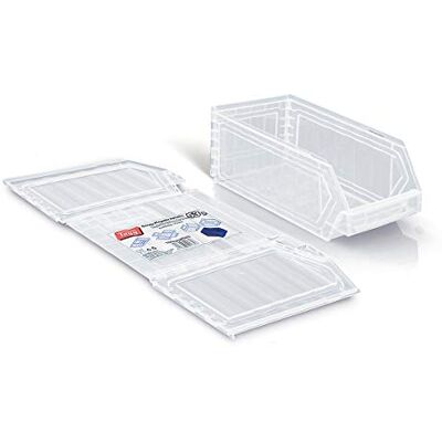 Tayg 203343 set van 5 stuks. Inklapbare en stapelbare lade nr. 52P 5-delige set opbergkasten, kunststof, transparant, opvouwbaar, 336 x 160 x 130 mm Tayg 203343 set van 5 stuks. Inklapbare en stapelbare lade nr. 52P 5-delige set opbergkasten, kunststof, transparant, opvouwbaar, 336 x 160 x 130 mm