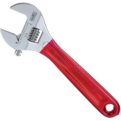 KLEIN TOOLS D507-6 Verstelbare moersleutel, extra capaciteit kaak gesmede aandrijfsleutel met hoogglans chroom afwerking, 6-1/2-inch KLEIN TOOLS D507-6 Verstelbare moersleutel, extra capaciteit kaak gesmede aandrijfsleutel met hoogglans chroom afwerking, 6-1/2-inch