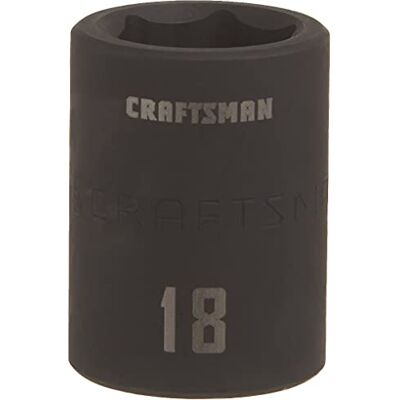 Craftsman CMMT15866 Socket, Zwart Oxide, 18 MM Craftsman CMMT15866 Socket, Zwart Oxide, 18 MM