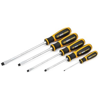 GEARWRENCH 80053H Slotted Dual Materiaal Schroevendraaier Set, 5-delig GEARWRENCH 80053H Slotted Dual Materiaal Schroevendraaier Set, 5-delig