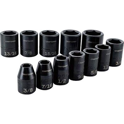 Craftsman Slagmoersleutelset, SAE, 1/2-inch, 12-delig (CMMT15884) Craftsman Slagmoersleutelset, SAE, 1/2-inch, 12-delig (CMMT15884)