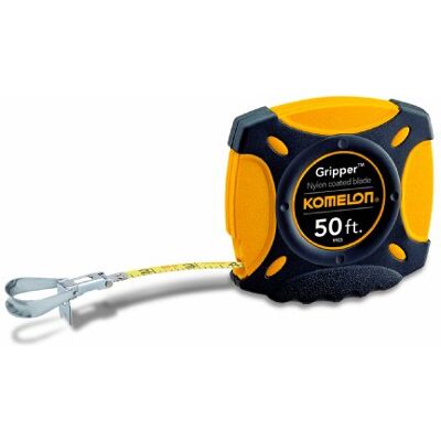 Komelon 9905 Gripper Gesloten Geval Lange Stalen Meetlint, Zwart, 50-Voet Komelon 9905 Gripper Gesloten Geval Lange Stalen Meetlint, Zwart, 50-Voet