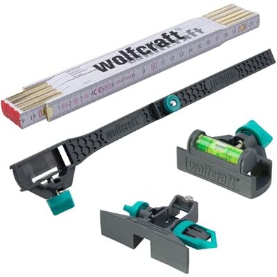 wolfcraft Set "Pimp-my-Duimstok", 4-delig. 8623000 -Verandert de duimstok in een waterpas of kruishout en maakt het mogelijk om een binnenmaat uit te meten wolfcraft Set "Pimp-my-Duimstok", 4-delig. 8623000 -Verandert de duimstok in een waterpas of kruishout en maakt het mogelijk om een binnenmaat uit te meten
