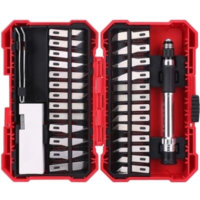Amazon Basics Hobbymessenset, precisie, gemaakt van hout, 29-delig, rood Amazon Basics Hobbymessenset, precisie, gemaakt van hout, 29-delig, rood