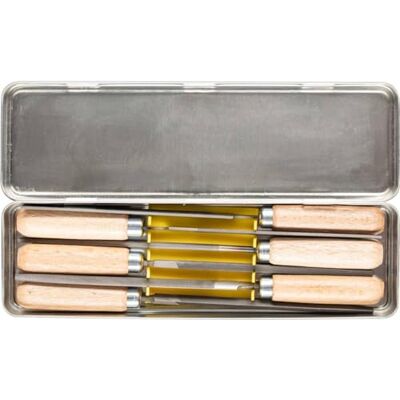 PFERD Sleutelvijlset 265 K in metalen doos, 6 vijlen, 100 mm, met houten klinken, 11700265 – geschikt voor een breed scala aan filigraan en lichte vijltages PFERD Sleutelvijlset 265 K in metalen doos, 6 vijlen, 100 mm, met houten klinken, 11700265 – geschikt voor een breed scala aan filigraan en lichte vijltages