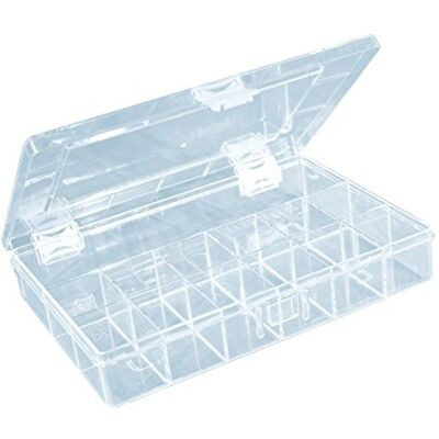 hünersdorff Assortimentsdoos: stabiele sorteerdoos (PS-Compact) met vaste vakverdeling (18 vakken), sorteerdoos afmetingen: T170 x B250 x H46 mm, Made in Germany, glashelder hünersdorff Assortimentsdoos: stabiele sorteerdoos (PS-Compact) met vaste vakverdeling (18 vakken), sorteerdoos afmetingen: T170 x B250 x H46 mm, Made in Germany, glashelder