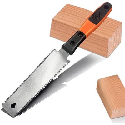 SURFOU Japanse zaag, houtzaag, kleine dubbelzijdige zaag, antislip handgreep, trekzaag, Japanse handzaag, fijnzaag, koolstofstalen lemmet, fijn houtsneden SURFOU Japanse zaag, houtzaag, kleine dubbelzijdige zaag, antislip handgreep, trekzaag, Japanse handzaag, fijnzaag, koolstofstalen lemmet, fijn houtsneden