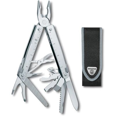 Victorinox Multifunktionswerkzeug Swiss Tool X (28 Funktionen, Kombi-Zange, Drahtbieger, Metallsäge) Nylon Etui, silber Victorinox Multifunktionswerkzeug Swiss Tool X (28 Funktionen, Kombi-Zange, Drahtbieger, Metallsäge) Nylon Etui, silber