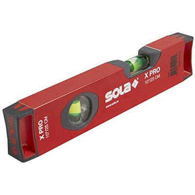 Sola LSX10 X PRO aluminium doos profiel waterpas met 2 60% vergrote flacons, 25,5 cm, rood Sola LSX10 X PRO aluminium doos profiel waterpas met 2 60% vergrote flacons, 25,5 cm, rood