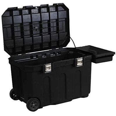 Stanley 1-93-278 Rolplaatswagen met grote capaciteit – 946 x 578 x 578 mm – 190 l – afneembare gereedschapshouder – deksel – telescopische handgreep – 2 wielen met bandage meerkleurig Stanley 1-93-278 Rolplaatswagen met grote capaciteit – 946 x 578 x 578 mm – 190 l – afneembare gereedschapshouder – deksel – telescopische handgreep – 2 wielen met bandage meerkleurig