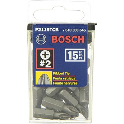 Bosch P2115TCB 1 inch Impact Tough Phillips Insert Bit, 15-delig Bosch P2115TCB 1 inch Impact Tough Phillips Insert Bit, 15-delig