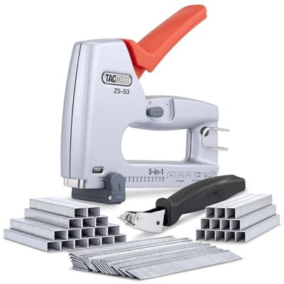TACWISE 1765 Z5-53 Heavy Duty 5-in-1 Metalen Niet-/Nagelpistool met 4000 Nietjes, 2000 Nagels en Ontnieter, Gebruikt Type 13, 53 en 71 Nietjes, Type 18G Nagels en Type 180 Koploze Spijkers TACWISE 1765 Z5-53 Heavy Duty 5-in-1 Metalen Niet-/Nagelpistool met 4000 Nietjes, 2000 Nagels en Ontnieter, Gebruikt Type 13, 53 en 71 Nietjes, Type 18G Nagels en Type 180 Koploze Spijkers