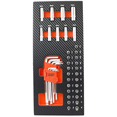 FISCHER DAREX Fischer gereedschapskist Darex lange moer 1/4", inbussleutel en schroefbits, zwart, 810902 FISCHER DAREX Fischer gereedschapskist Darex lange moer 1/4", inbussleutel en schroefbits, zwart, 810902