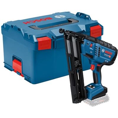 Bosch 18V System accuhouttacker GNH 18V-64 MD (enkelschots/contactactiveringsmodus, geschikt voor spijkers: 32-64 mm, 15 ga (1,8 mm) en collatiehoek van 34°, zonder accu's, in L-BOXX) Bosch 18V System accuhouttacker GNH 18V-64 MD (enkelschots/contactactiveringsmodus, geschikt voor spijkers: 32-64 mm, 15 ga (1,8 mm) en collatiehoek van 34°, zonder accu's, in L-BOXX)