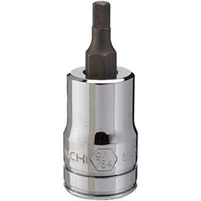 GEARWRENCH 80415D 3/8 inch zeskant-bit SAE socket, 9/64 inch, zwart GEARWRENCH 80415D 3/8 inch zeskant-bit SAE socket, 9/64 inch, zwart