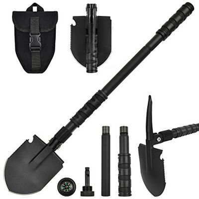 Yeacool Opvouwbare draagbare schop militaire spade pickax met tactische taille pack multitool voor outdoor wandelen, kamperen, backpacken, vissen, greppel invoeren survival tool, auto noodgeval, Yeacool Opvouwbare draagbare schop militaire spade pickax met tactische taille pack multitool voor outdoor wandelen, kamperen, backpacken, vissen, greppel invoeren survival tool, auto noodgeval,