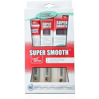 Axus Décor Super Smooth kwastenset, rood (3 stuks) Axus Décor Super Smooth kwastenset, rood (3 stuks)