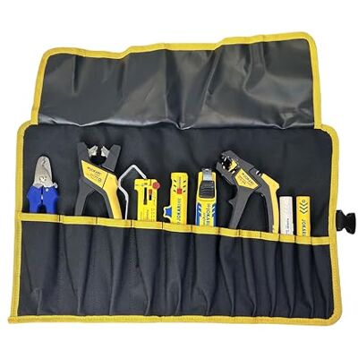 JOKARI 490322 Tas voor elektriciens, complete set met kabelschaar, striptangen, kabelmessen en gereedschap voor professionele elektrische werkzaamheden JOKARI 490322 Tas voor elektriciens, complete set met kabelschaar, striptangen, kabelmessen en gereedschap voor professionele elektrische werkzaamheden