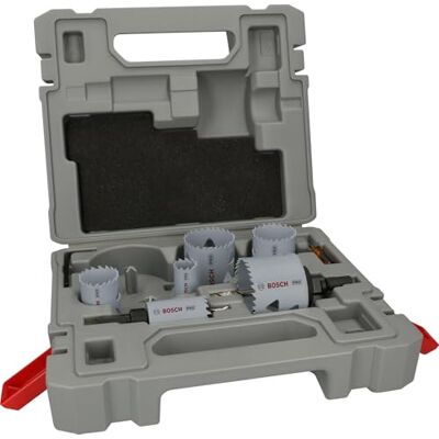 Bosch 12 x PRO multimateriaal gatzaagset, standaardadapter (voor zacht hout, gipsplaten, Ø 22, 29, 35, 44, 51, 64 mm, professionele accessoires boormachine/schroevendraaier) Bosch 12 x PRO multimateriaal gatzaagset, standaardadapter (voor zacht hout, gipsplaten, Ø 22, 29, 35, 44, 51, 64 mm, professionele accessoires boormachine/schroevendraaier)
