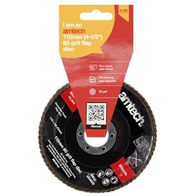 Amtech - 115mm - 60/80 Korund - Flap-disc Amtech - 115mm - 60/80 Korund - Flap-disc