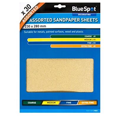 Blue Spot Tools Blue Spot 19850 Diverse Schuurpapier (30 Stuks) Blue Spot Tools Blue Spot 19850 Diverse Schuurpapier (30 Stuks)